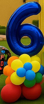 Number balloon with balloon base