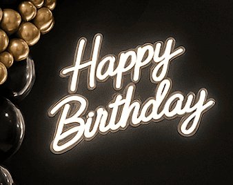 Luminous phrase Happy Birthday