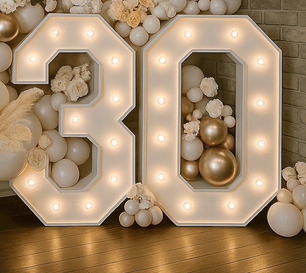 One light-up number Size (80x150 cm)