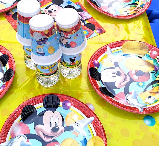 Set for 8 kids (plate, cup, printed water bottle, coloring book)