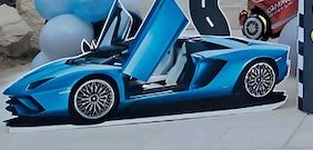 Blue car stand