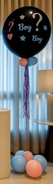 36-inch helium balloon with colorful confetti