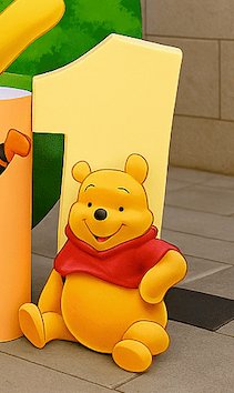 Winnie stand with number