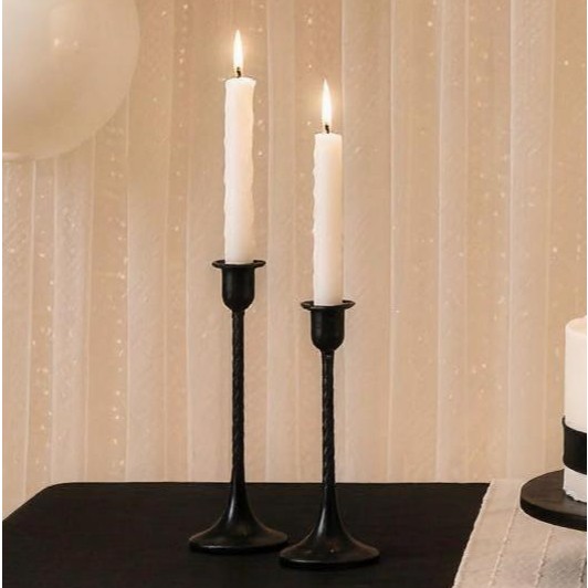 Candlesticks with candles