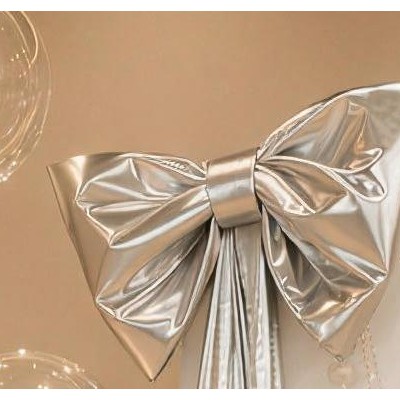 Silver Fabric Bow