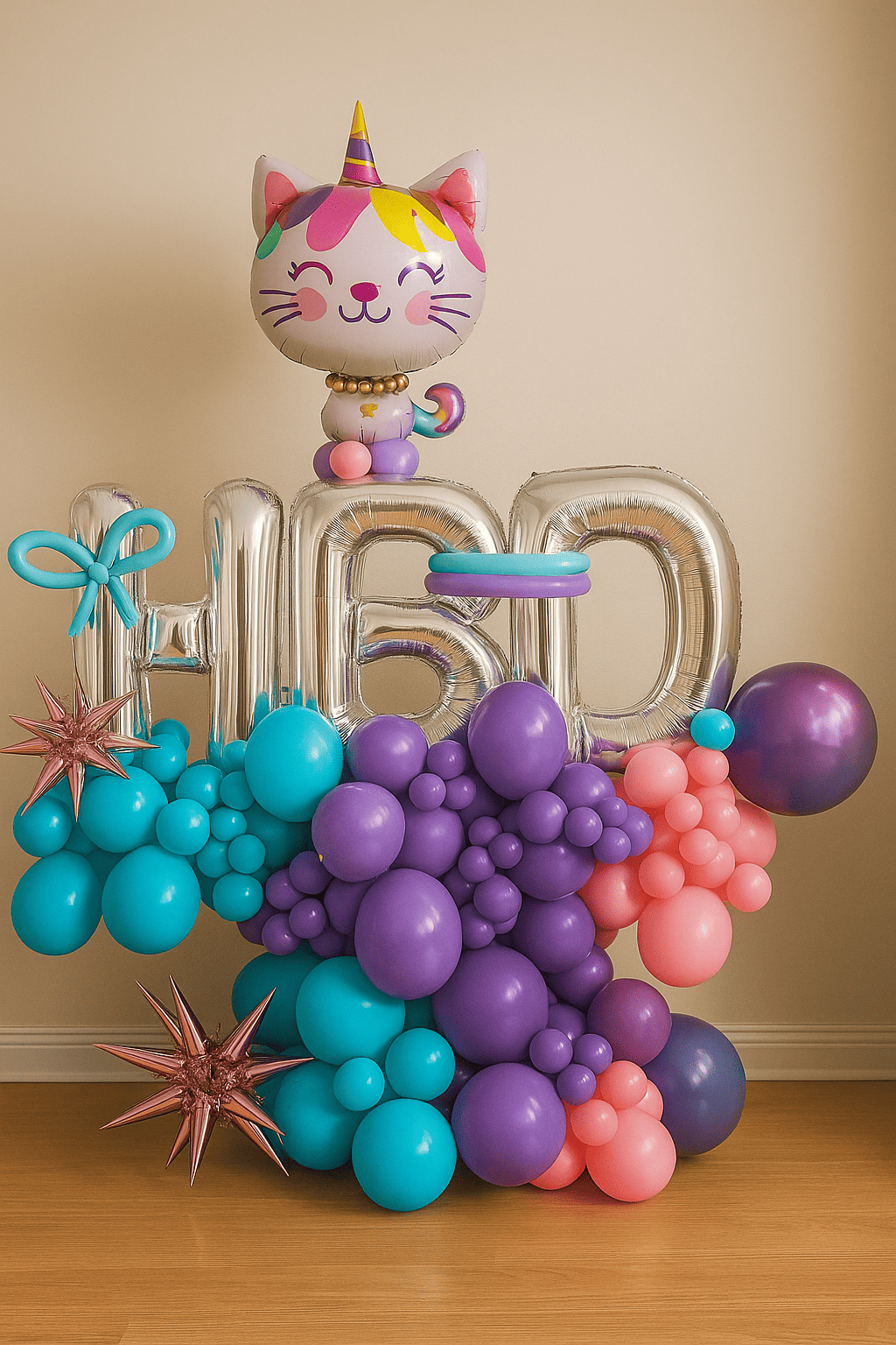 Unicorn Cat HBD Balloon